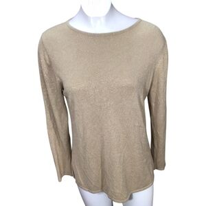 Kate Hill Top Long Sleeve Gold Metallic Woman's size XL